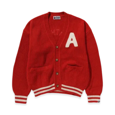 A BATHING APE College Cardigan "Orange"