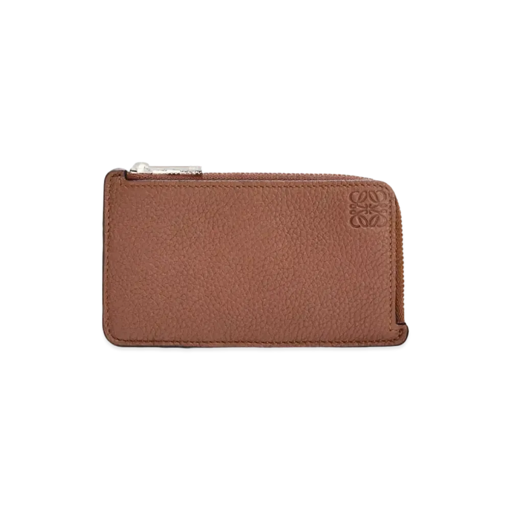 LOEWE Coin Cardholder In Soft Grained Calfskin "Cognac"