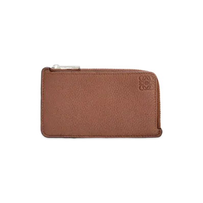 LOEWE Coin Cardholder In Soft Grained Calfskin "Cognac"