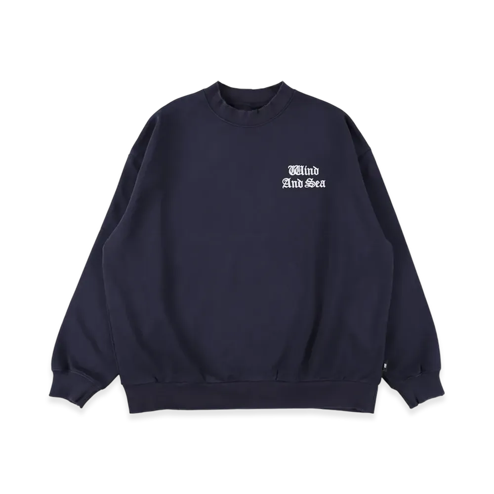 WIND AND SEA Flocky Crewneck Sweatshirt "Navy"
