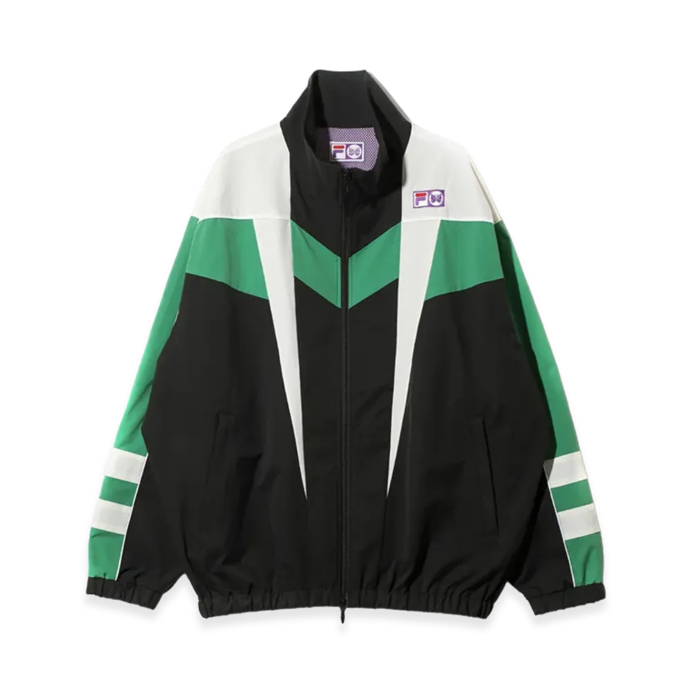 NEEDLES x FILA Star Cut Over Sized Windbreaker "Black/White/Green"
