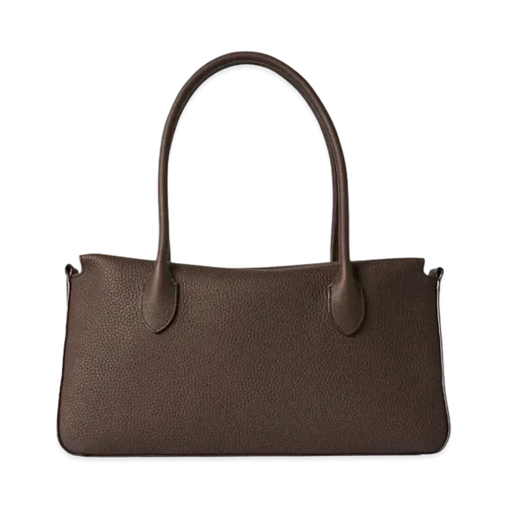 The Row E/W Top-Handle Bag in Leather "Espresso"