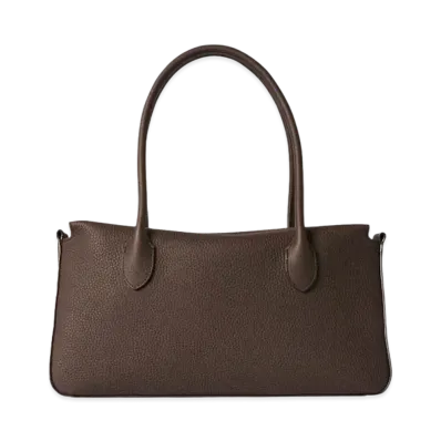 The Row E/W Top-Handle Bag in Leather "Espresso"