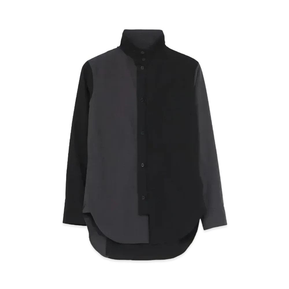 Yohji Yamamoto Y's 60 LAWN POWDER SNOW WASHER FRONT OPEN SQUARE BLOUSE "Black"