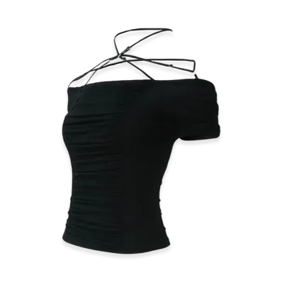 THEREDTHREAD S Gather Code Tops "Black"