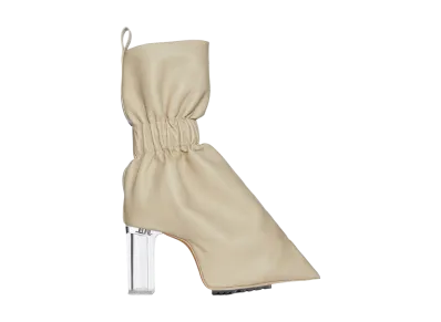 Rick Owens Women's SS26 Cuffed Taquito Pull On Grainy Cow Leather "Sand/Clear"