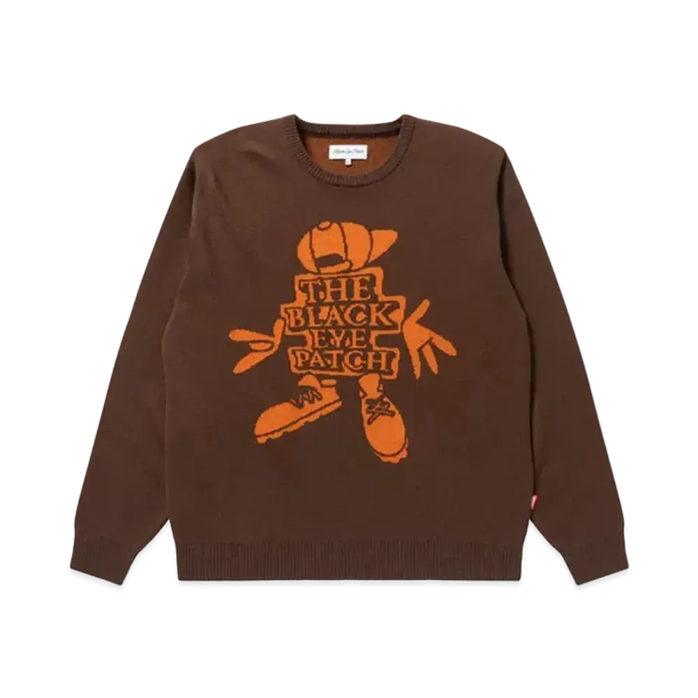 Black Eye Patch OG Boy Knit Sweater "Brown"