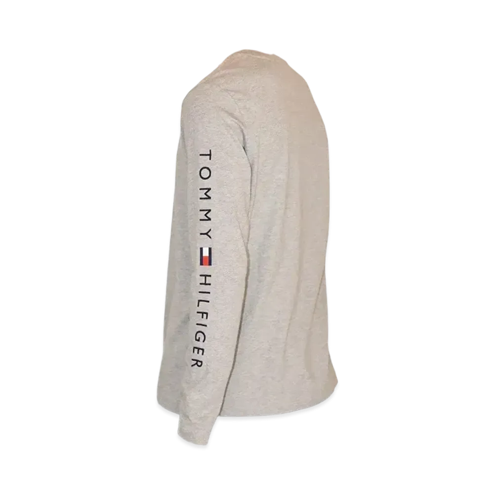 TOMMY HILFIGER Shoulder Logo Long Sleeve Tee "Gray"