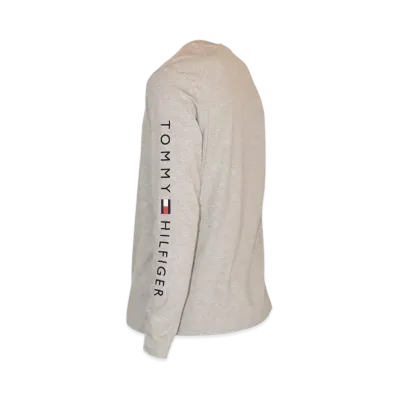TOMMY HILFIGER Shoulder Logo Long Sleeve Tee "Gray"