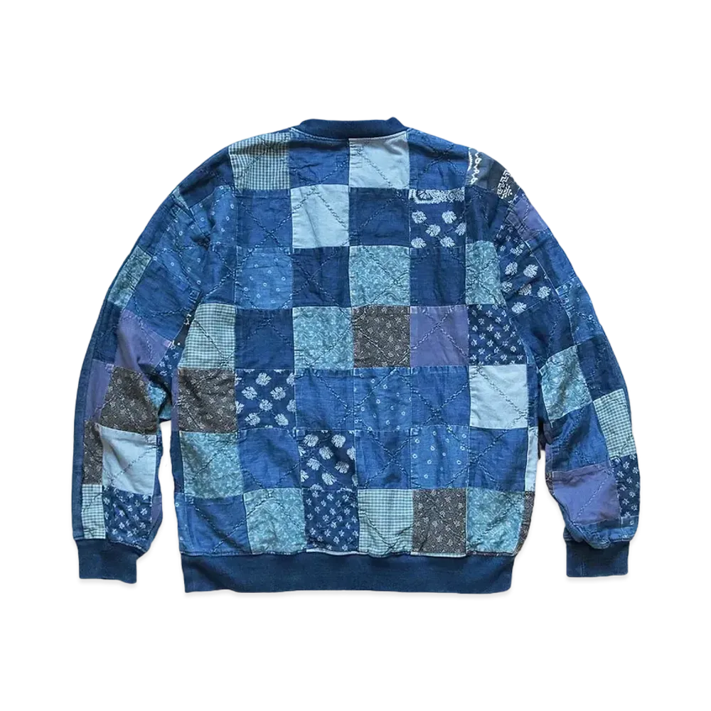 KAPITAL IDG BACK HAIRD x QUILT 2 TONE BIG SWEAT "Indigo"