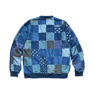 KAPITAL IDG BACK HAIRD x QUILT 2 TONE BIG SWEAT "Indigo"