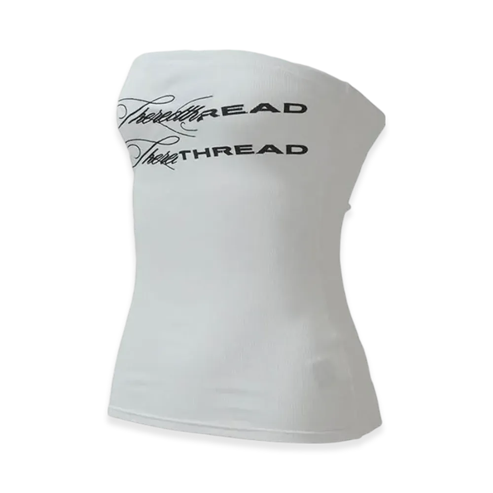 THEREDTHREAD S Logo Bare Tops "White"