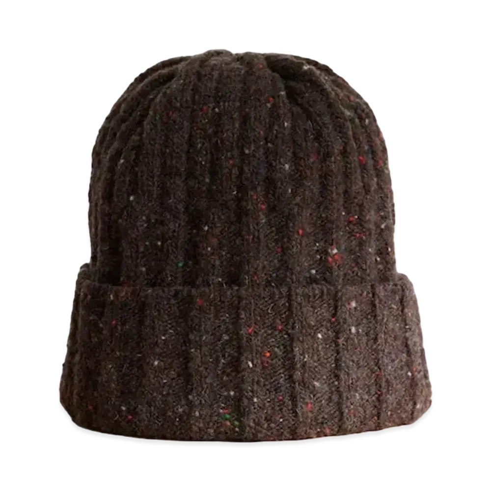 everyone Low Gauge Speckled Knit Cap "Brown"