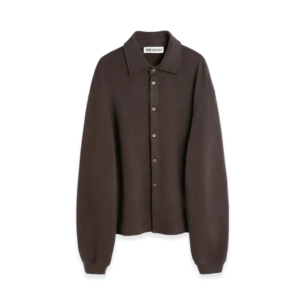 OUR LEGACY Recovery Shirt "Deep Brown Fuzzy Fleece"