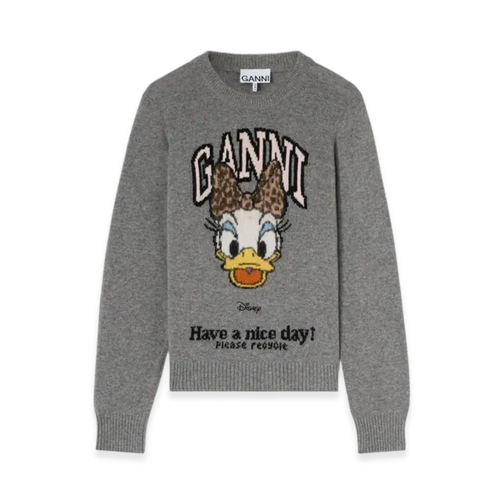 GANNI x Disney Daisy Duck Graphic Wool Jumper "Paloma"