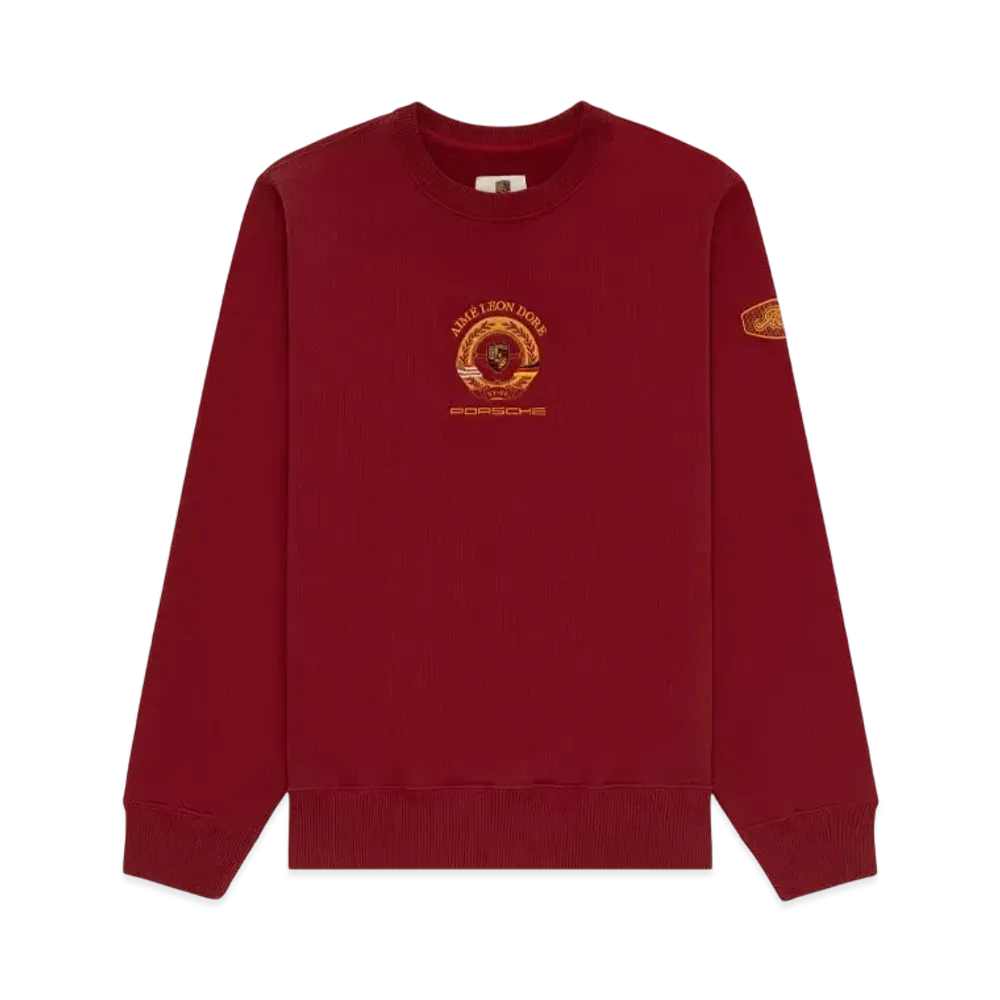 Aime Leon Dore x Porsche 993 Turbo Embroidered Crewneck Sweatshirt "Red"