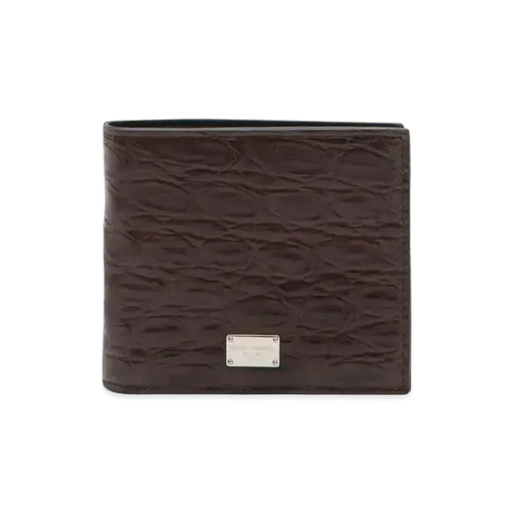 Dolce&Gabbana Bifold Wallet Nappa Codyle Logo Plate "Brown"
