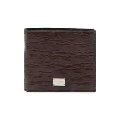 Dolce&Gabbana Bifold Wallet Nappa Codyle Logo Plate "Brown"
