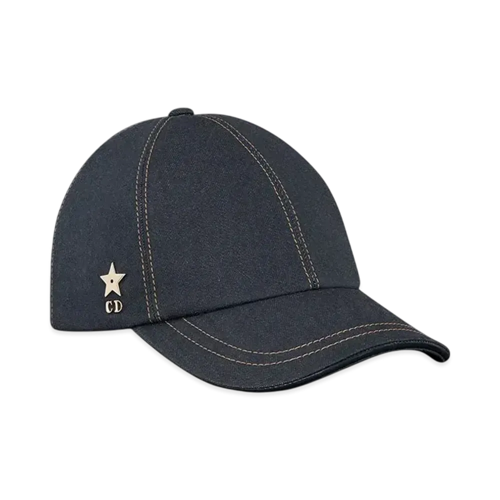 Dior D-Player Cap Cotton Denim "Deep Blue"