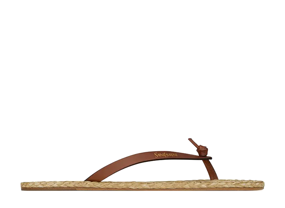 Saint Laurent Women's Pool Flip-Flops "Burnt Brown"