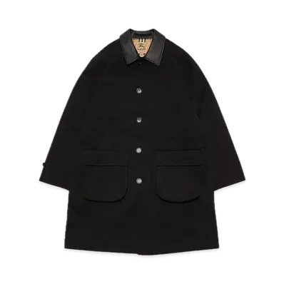 Supreme x Burberry Leather Collar Trench "Black"