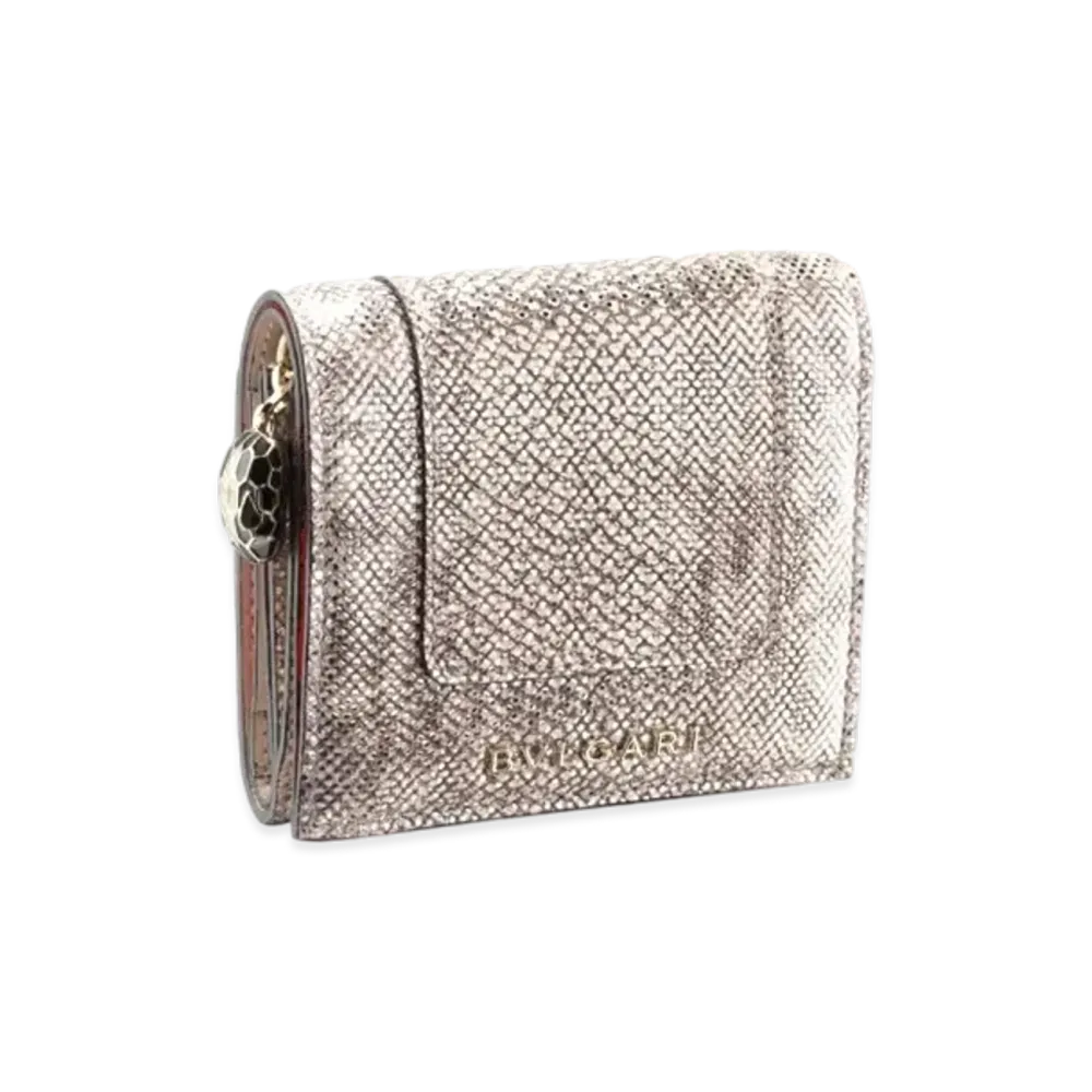 BVLGARI Serpenti Forever Trifold Wallet "Beige"