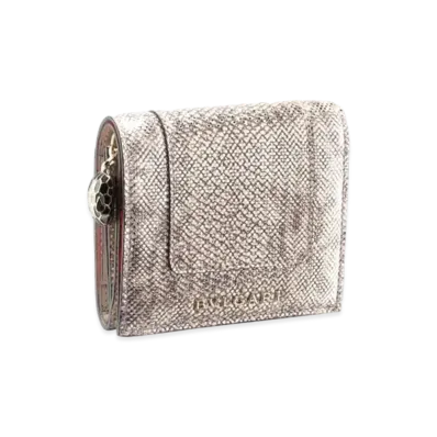 BVLGARI Serpenti Forever Trifold Wallet "Beige"