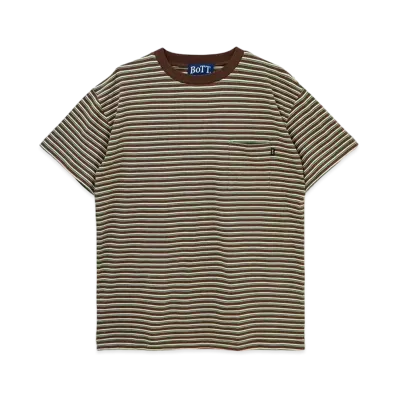 BoTT Jacquard Border Pocket Tee "Brown"