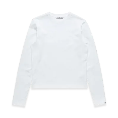 Acne Studios Satin Label T-Shirt - Regular "Optic White"