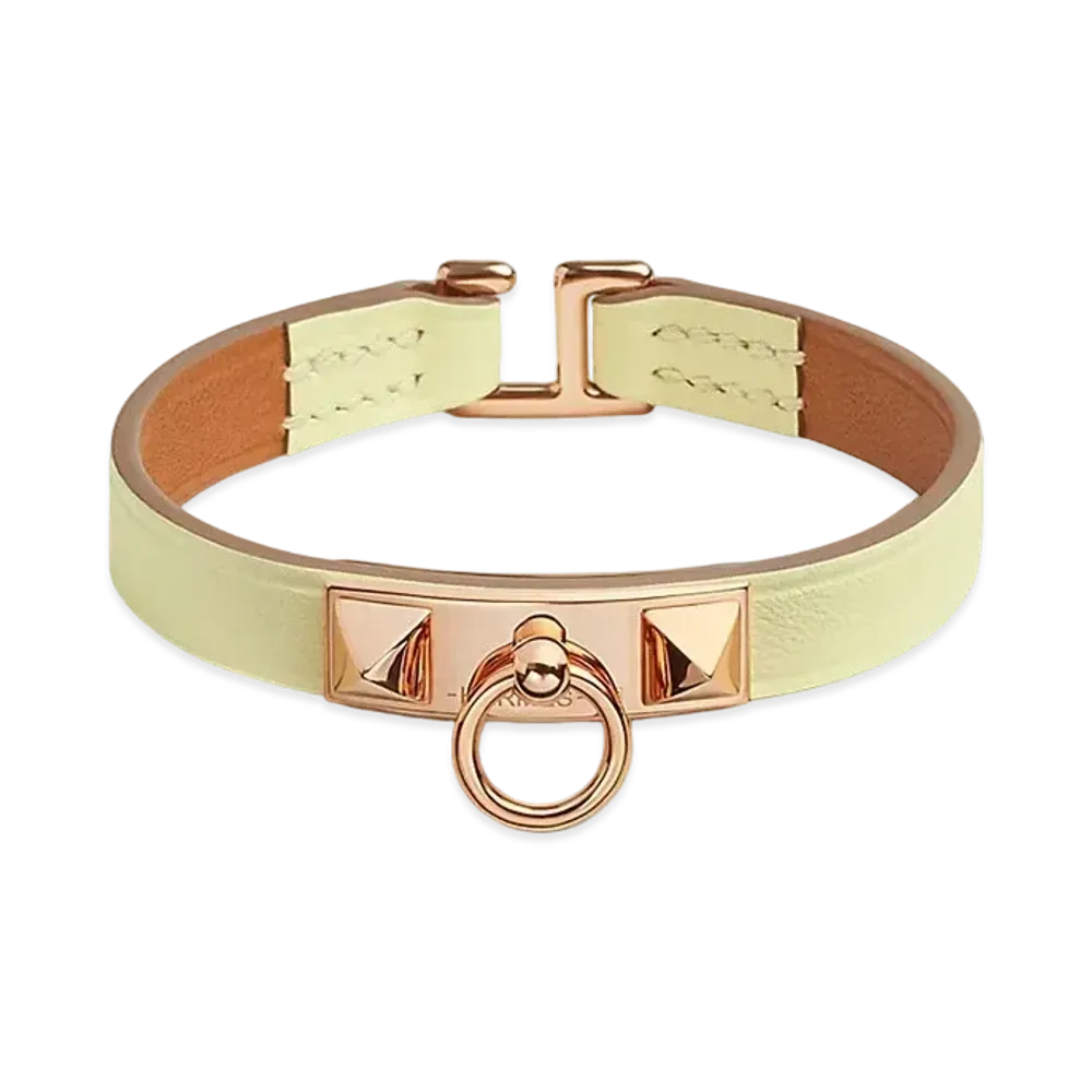 Hermes Rivale Mini Bracelet "Jaune Milton/Pink Gold"