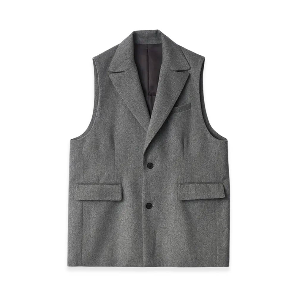 ssstein W/Ca Beaver Back Slash Sleeveless Jacket "Grey"