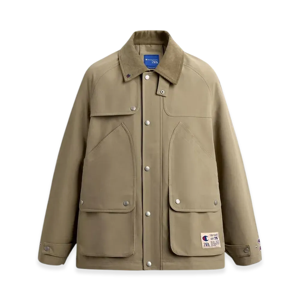 ZARA x CHAMPION Trench Coat with Patch Pockets "Beige"