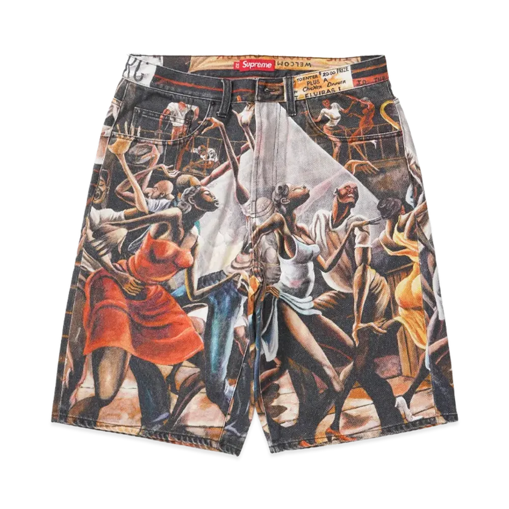 Supreme x Ernie Barnes Baggy Denim Short "Dance"