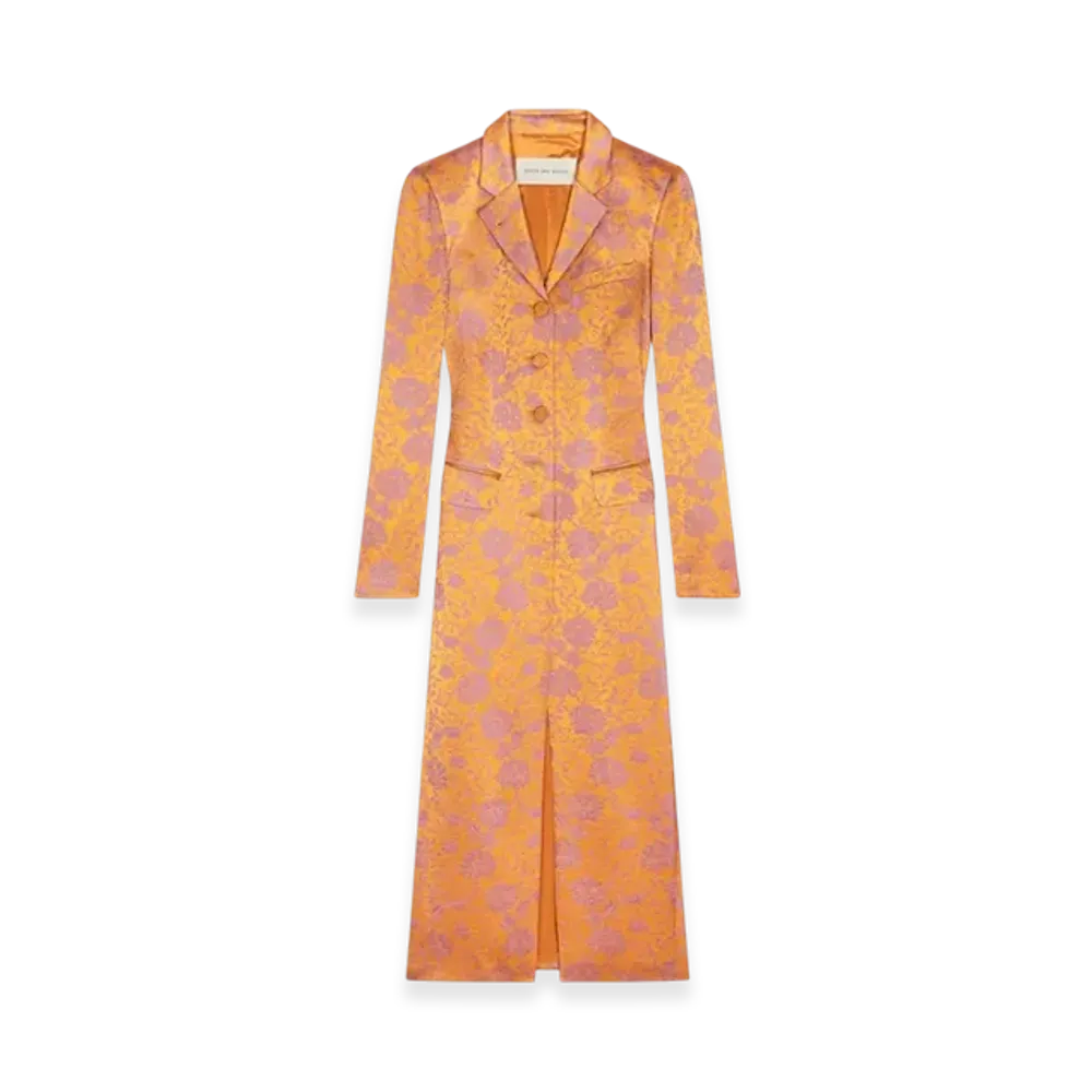 DRIES VAN NOTEN Women's Jacquard Coat "Mandarin"