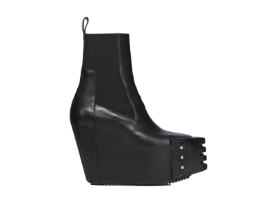 Rick Owens SS26 Grilled Wedge Beatle Boot Washed Calf Leather "Black"
