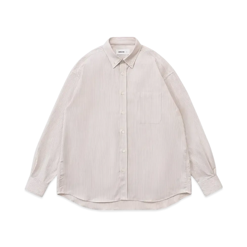 everyone Button-Down Oxford Shirt "Beige Stripe"