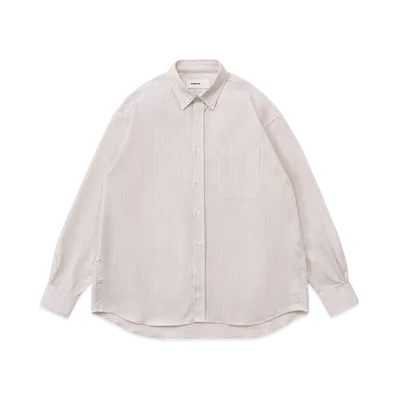 everyone Button-Down Oxford Shirt "Beige Stripe"
