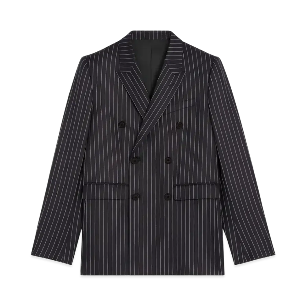 【定価48万】25SS CELINEストライプカーナビージャケット44 【新品】 セリーヌ メンズ ストライプ カーナビージャケット / ウールキャバジン