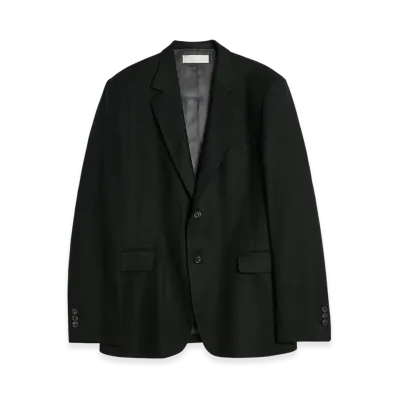 OUR LEGACY Ceremony Blazer "Coal Black Link Stripe Weave"