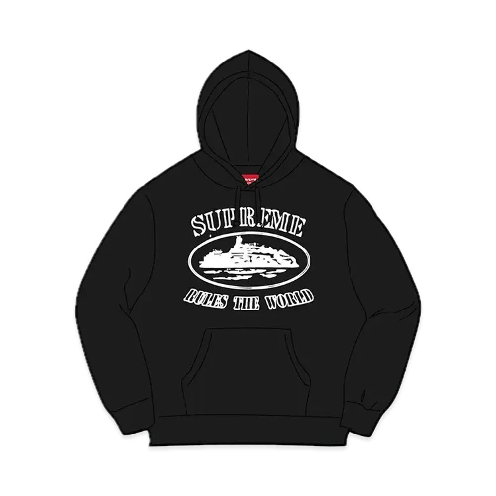 Supreme x Corteiz Rules The World Hoodie "Black"