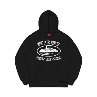 Supreme x Corteiz Rules The World Hoodie "Black"