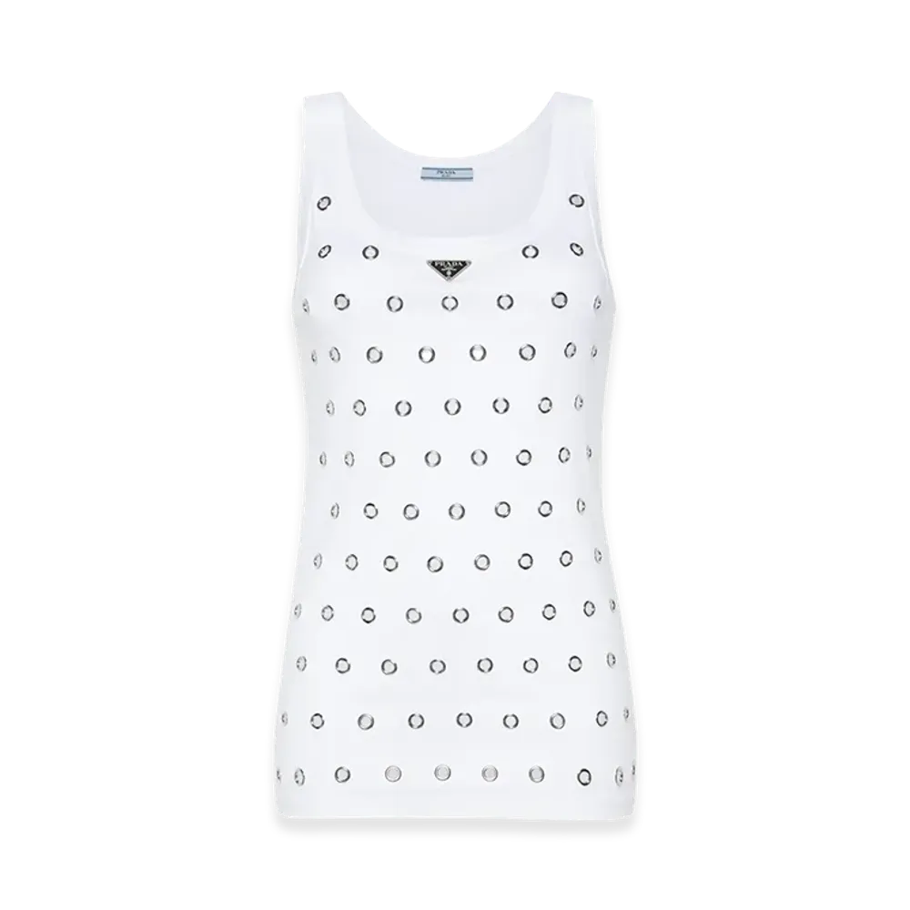 PRADA Women's Stud Tank Top "White"