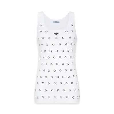 PRADA Women's Stud Tank Top "White"