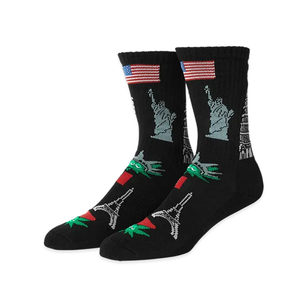 HUF Green Buddy Tourist Socks "Black"