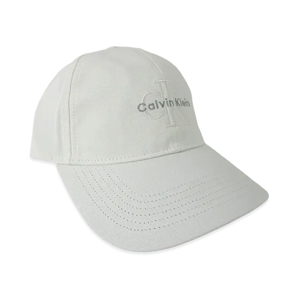 Calvin Klein Monologo Embroidery Baseball Hat "Brilliant White"