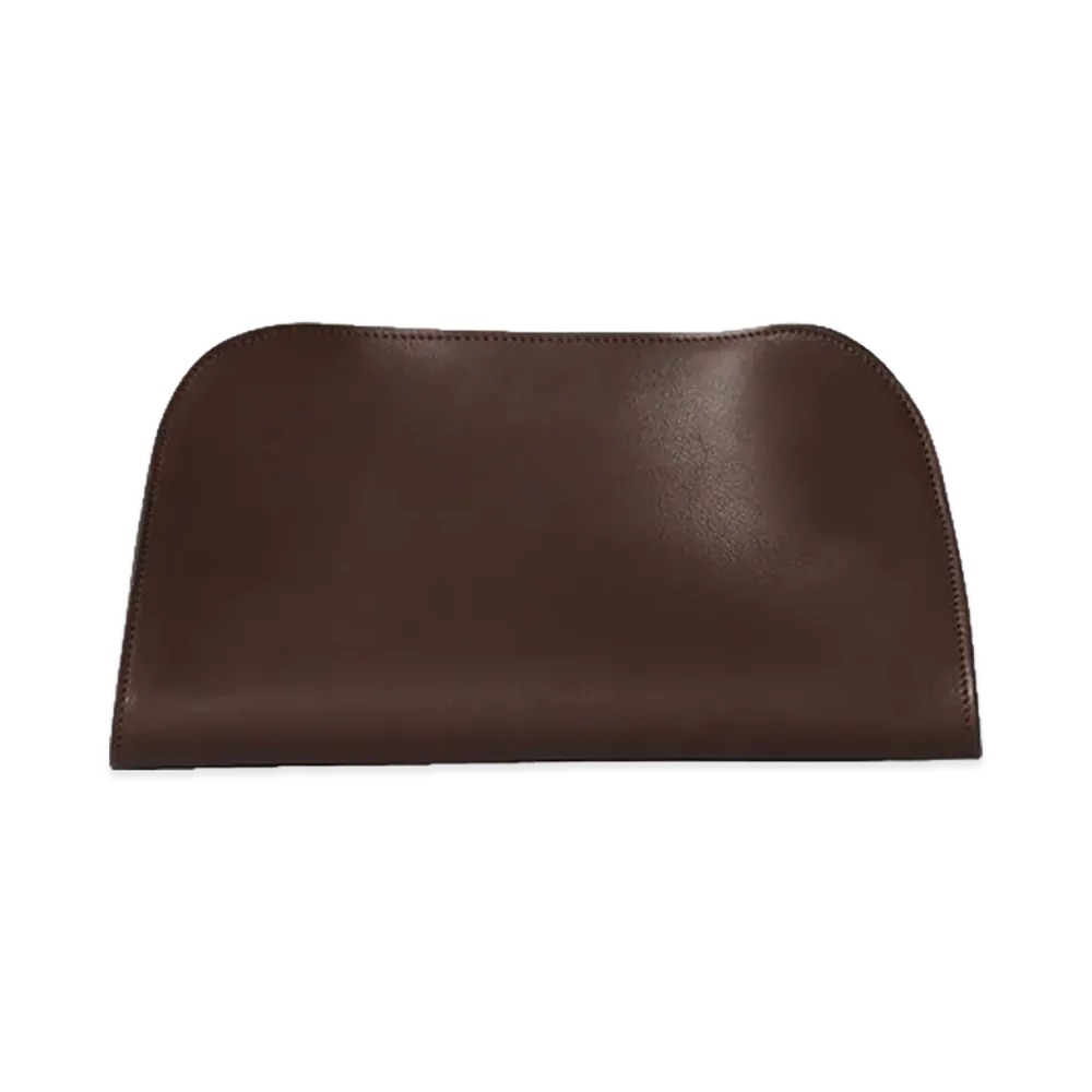 The Row Women's Peggy Leather Clutch "Hippo Grey"