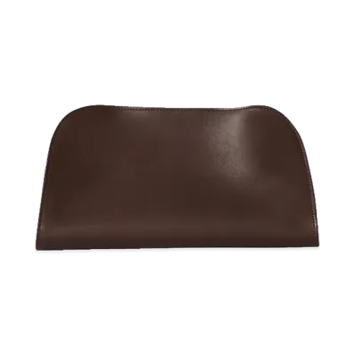 The Row Women's Peggy Leather Clutch "Hippo Grey"