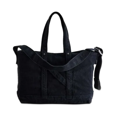 NICENESS L.Lesh Aged-Effect Shoulder Tote Bag "Black"