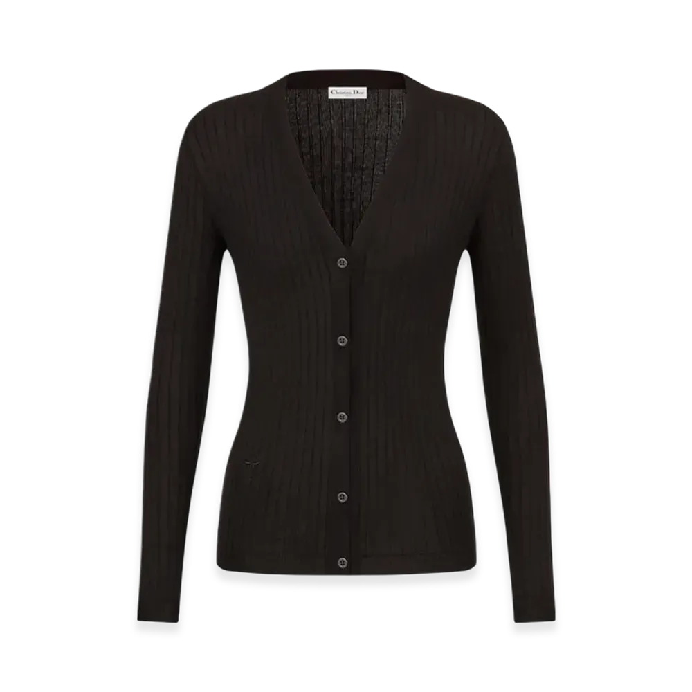 Dior Women's Cashmere Knit Cardigan "Black"