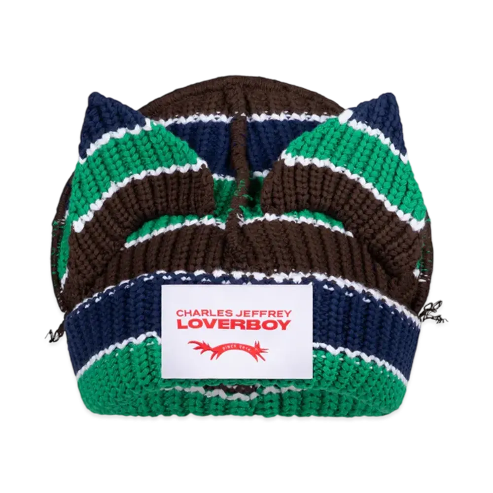 Charles Jeffrey Loverboy Alpaca Chunky Ears Beanie "Green"